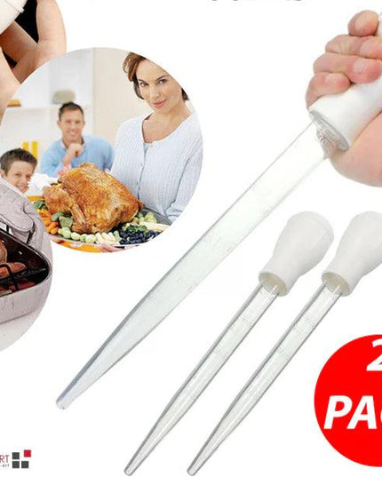 2 PCS Meat & Poultry Baster Heat Resistant BPA Free Turkey Syringe Flavor 30ML