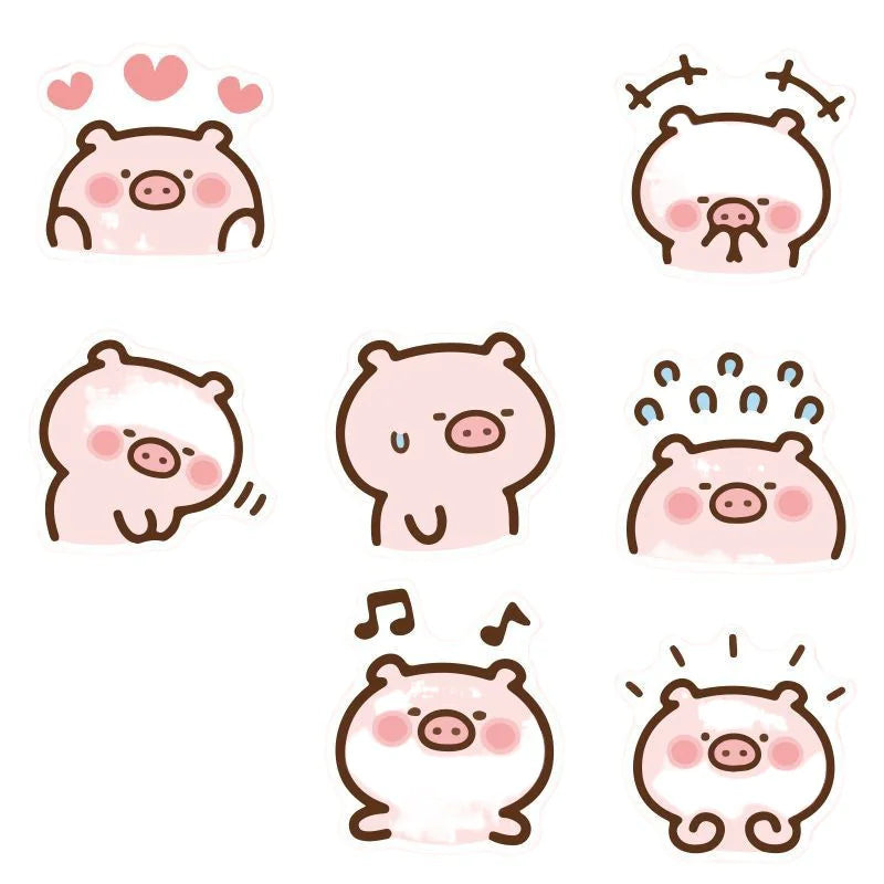 40 Cute Pink Pig Stickers