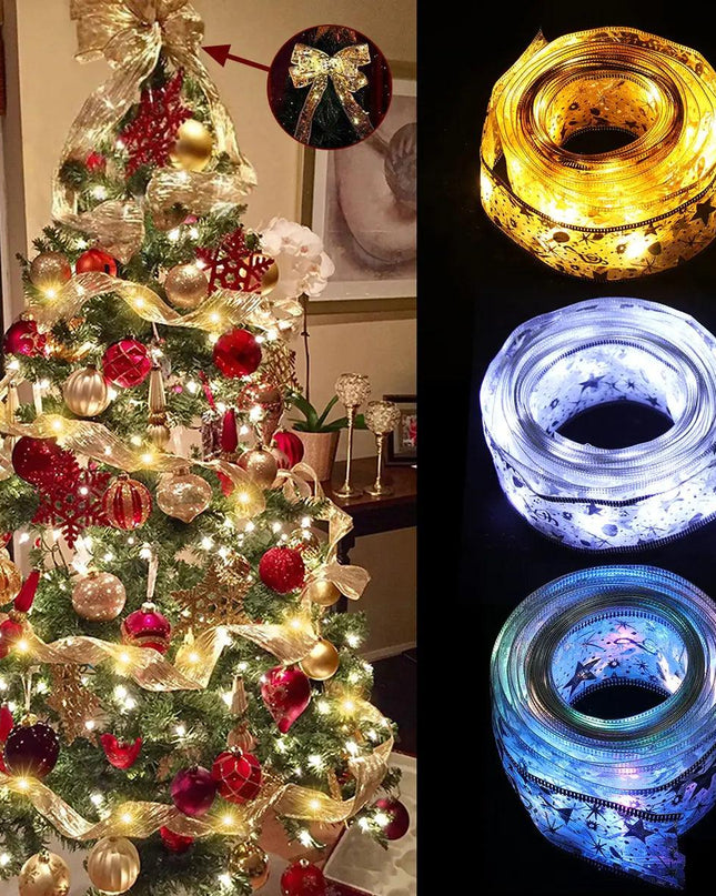 Ribbon Home Bows Christmas Lights