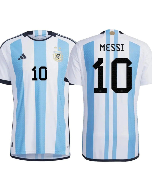 Messi #10 Premium Soccer 2022 Argentina World Cup Champions - Home Jersey by Adidas