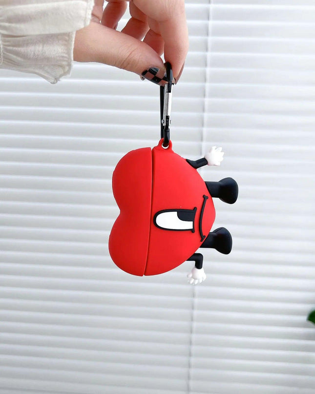 3D Red Bad Bunny Heart Earphone Case