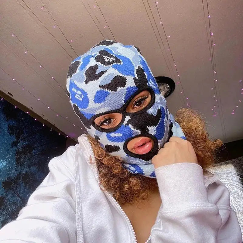 Blue Camo Ski Mask