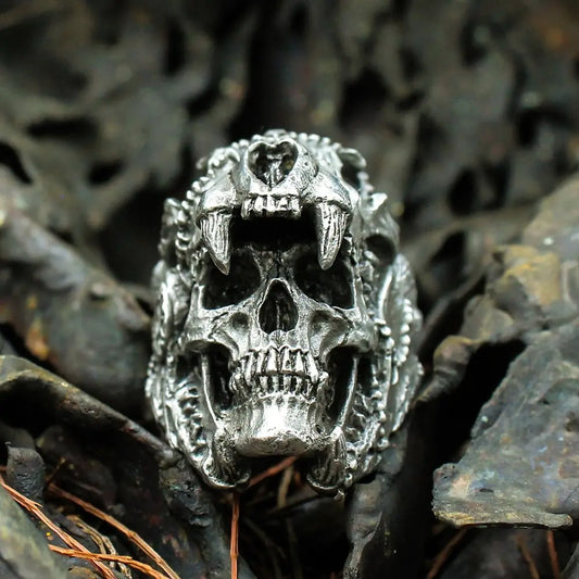 Vintage Indian Jaguar Warrior Skull