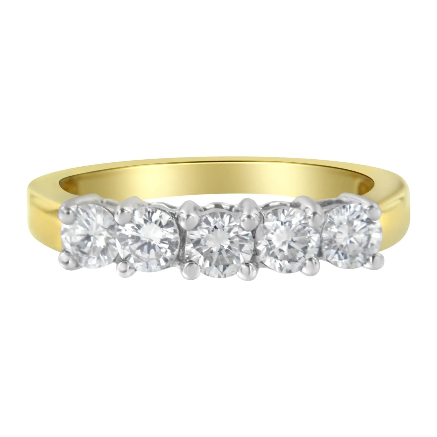 14KT Two Toned Gold 5 Stone Diamond Ring (1 cttw, H-I Color, SI1-SI2 Clarity)