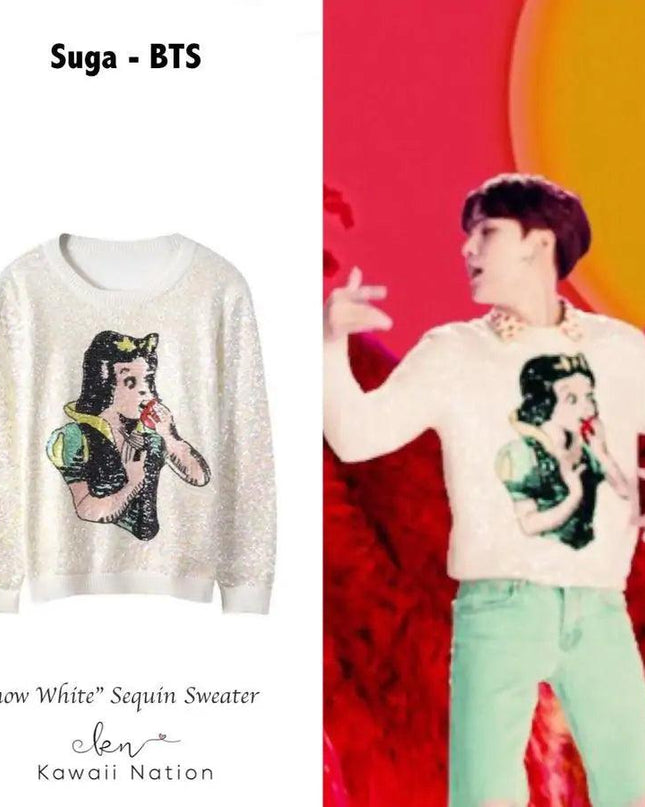 Snow White Sequin Sweater