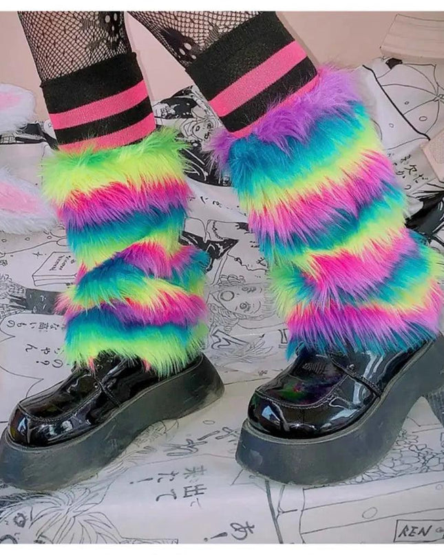 Faux Fur Leg Warmers Boots Socks