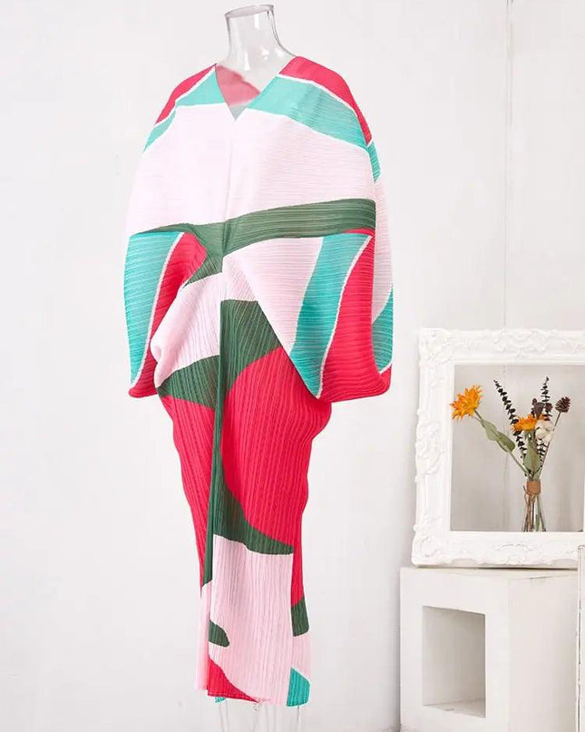 Circle Block Pleated Dress