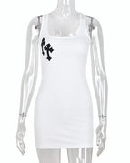 White Square Neck Black / Large