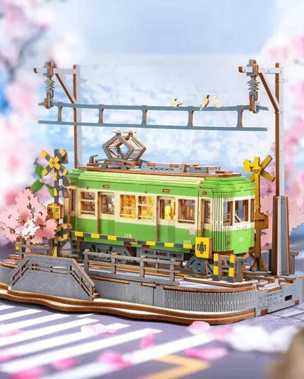 Sakura Journey Tram Car 3D Wooden Puzzle