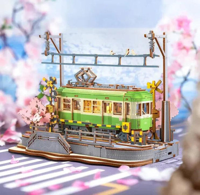Sakura Journey Tram Car 3D Wooden Puzzle