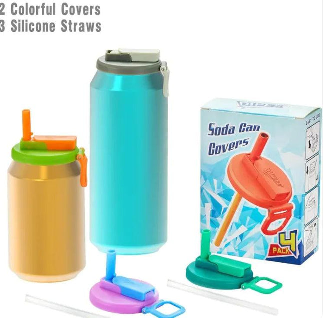 Silicone Soda Can Lid with Straw