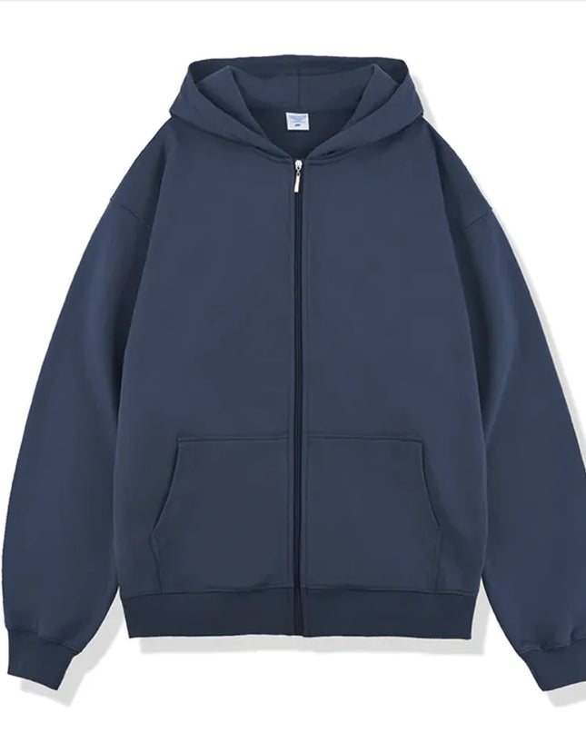 Terry Hooded Zipper Sweater
