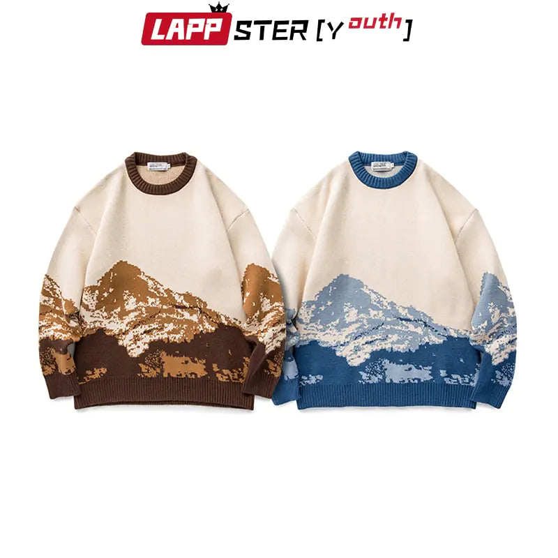 LAPPSTER-Youth Men Harajuku Moutain Winter Sweater