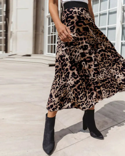 Leopard Print Sexy A-Line Mini Skirt for Women