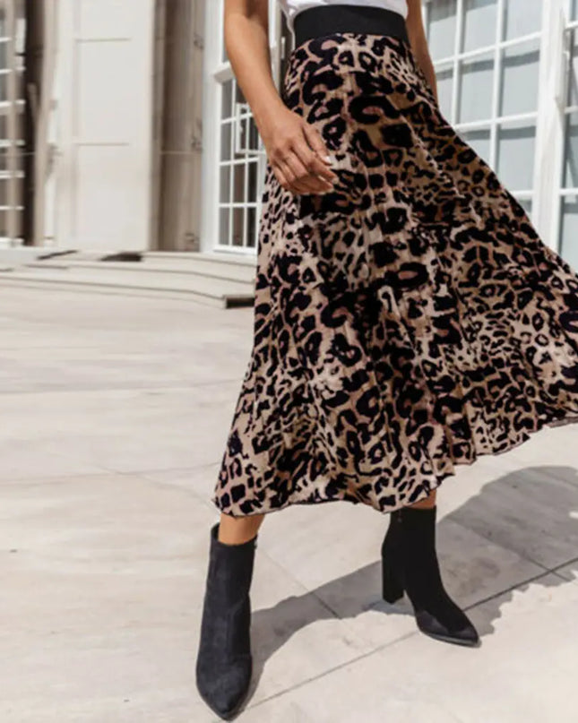 Leopard Print Sexy A-Line Mini Skirt for Women