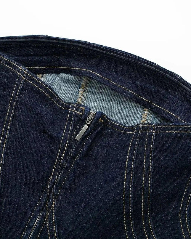 Swirl Thread Denim Dress