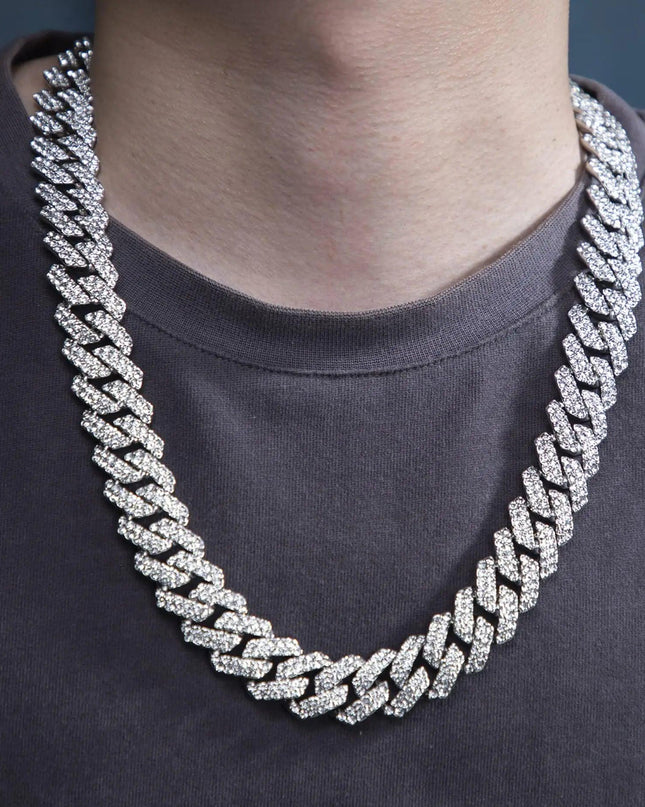 14MM Iced Out Rhombus Cuban Chain