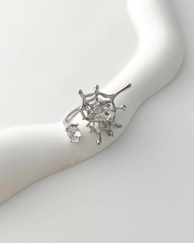 Spider Web Silver Ring