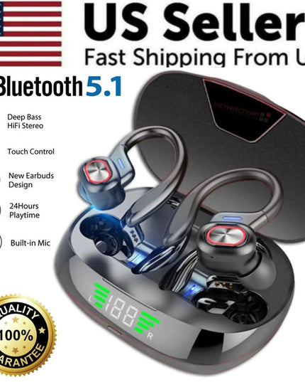 Bluetooth Headset 5.1 True Wireless Earphones Earbuds Headphones HiFi Sport TWS