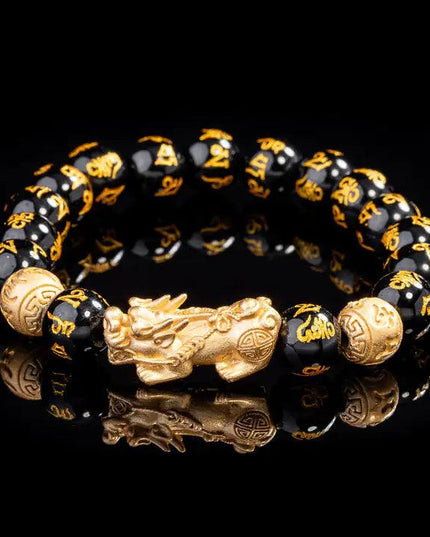 The Wealth Attractor Feng Shui Black Obsidian Bracelet