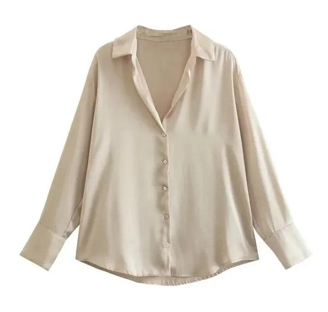 Silk Satin Long-sleeved Shirt