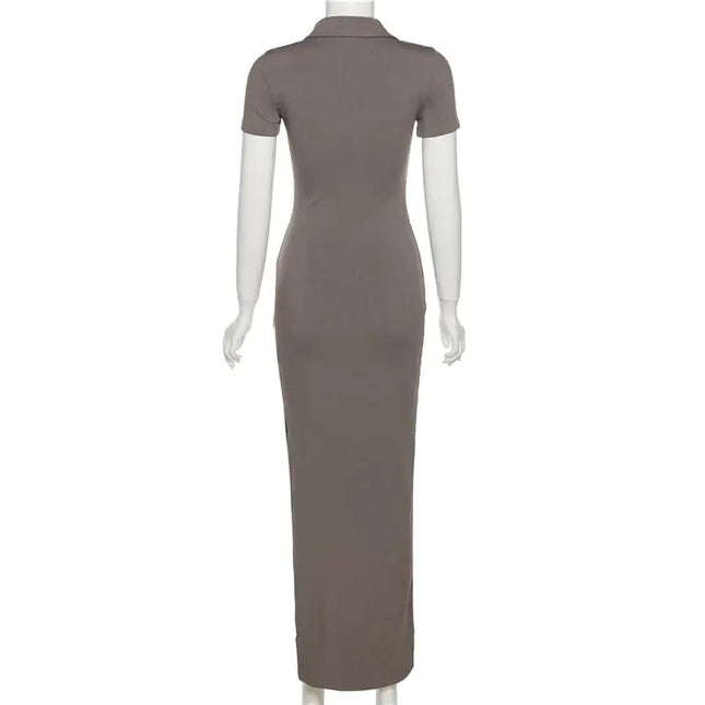 Mirage Knit Short Sleeve Sweater Maxi Dress