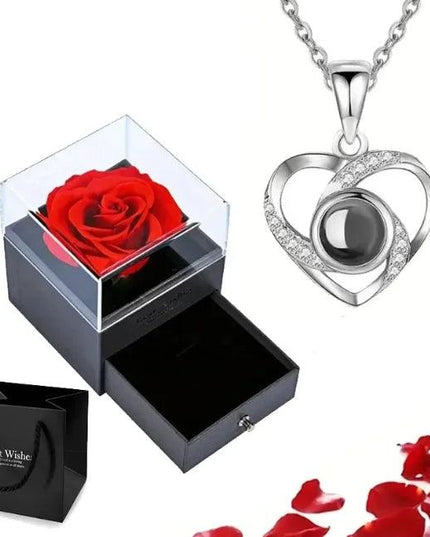 Heart Bar Pendant Necklace – Gift Box