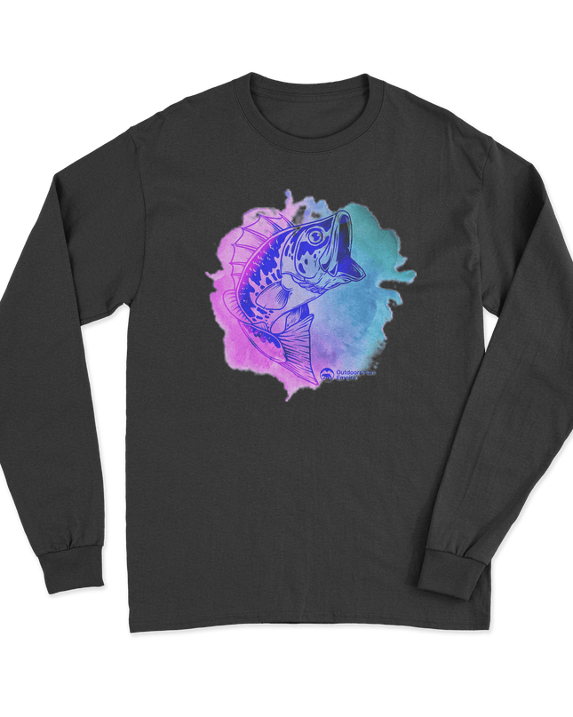 Watercolor Fishing Men Long Sleeve Shirt