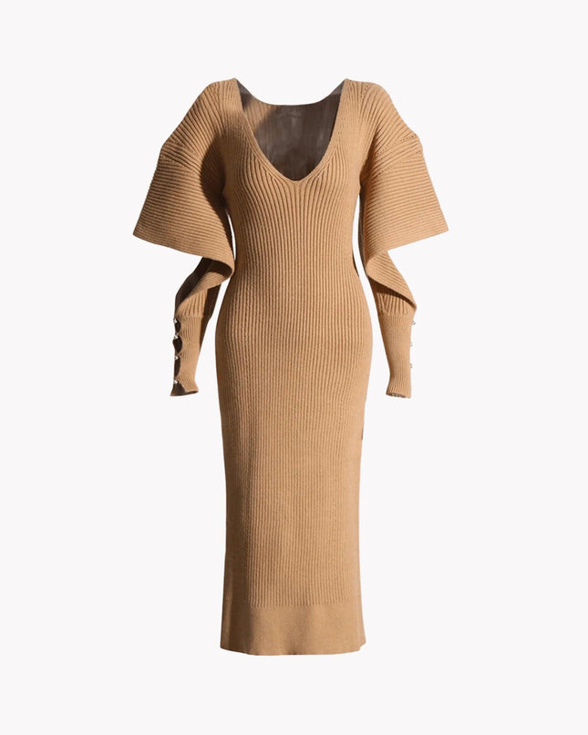 Dramatic Shoulder Knit Dress