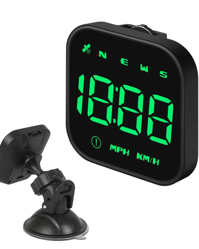 Digital Car HUD GPS Speedometer Head Up Display MPH KMH Compass Overspeed Alarm