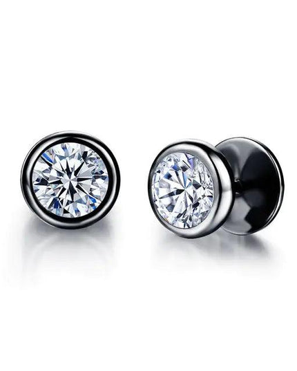 Small Black Punk Stud Earrings