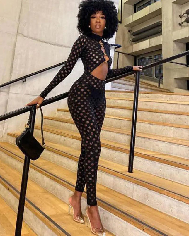 Mesh Cutout Jumpsuit