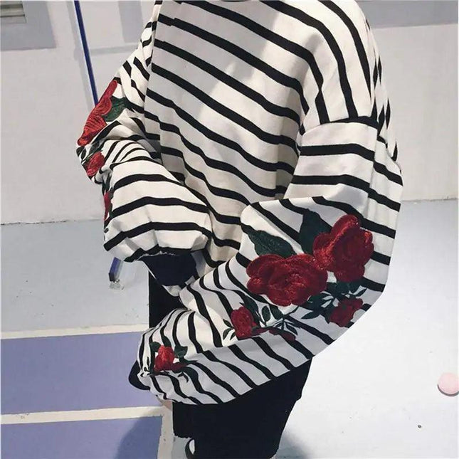 Striped Flower Bomb Sweater