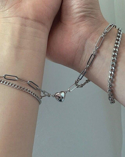 Halves Heart Magnetic Couple Bracelets