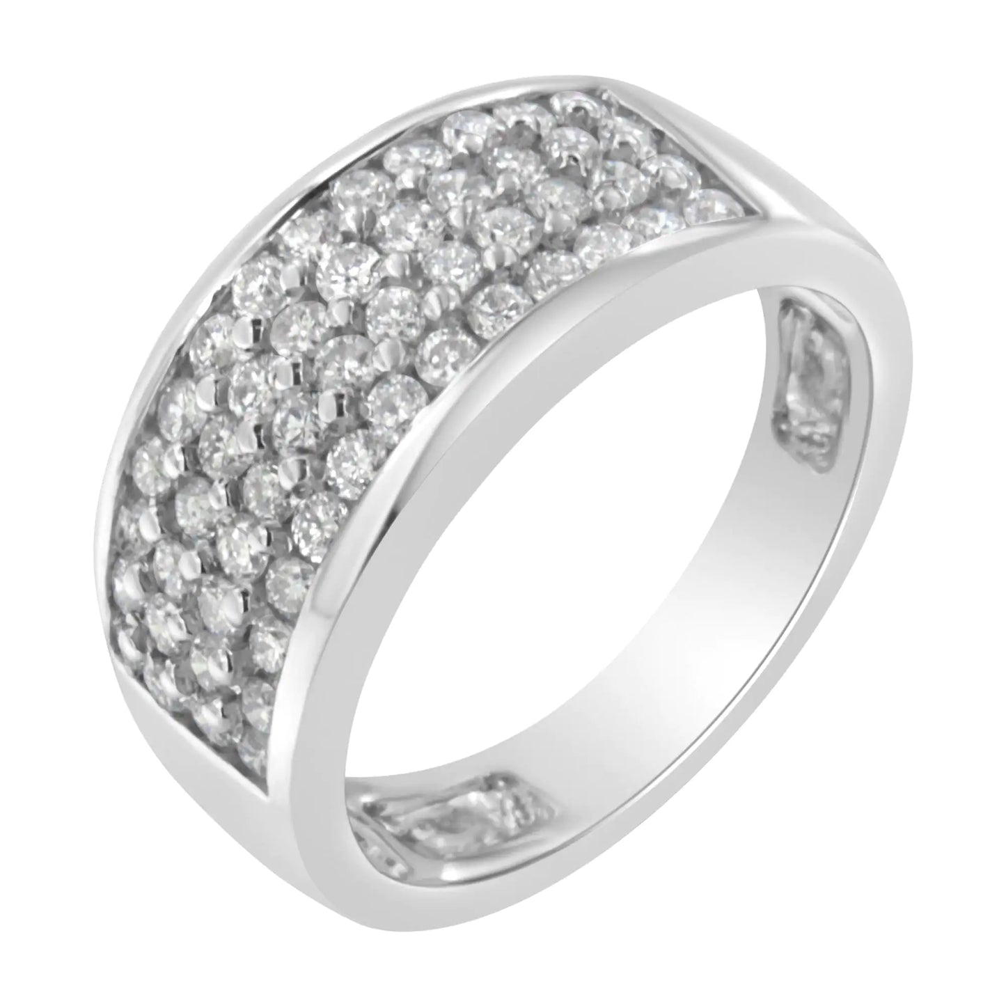 14K White Gold Round Cut Diamond Ring (1.0 Cttw, H-I Color, SI2-I1 Clarity)