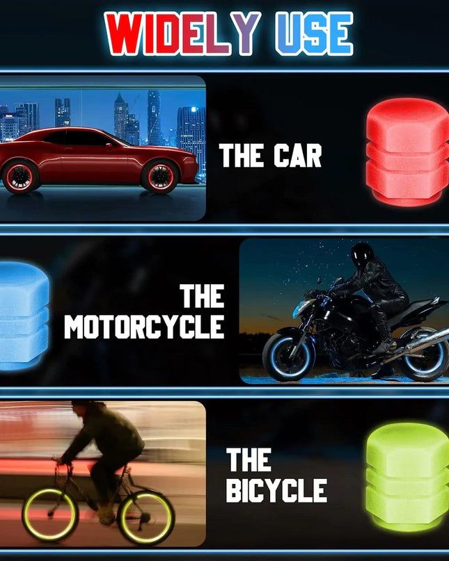 Glow in The Dark Tire Valve Caps