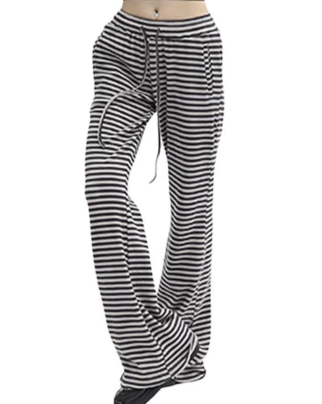 Women's Y2K Striped Knit Drawstring Pants