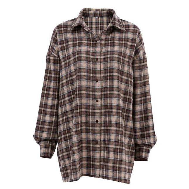 Women's Contrast Color Check Shirt