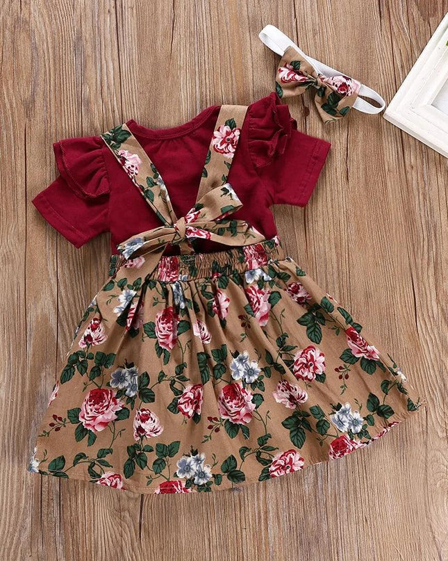 Romper Strap Dress Set