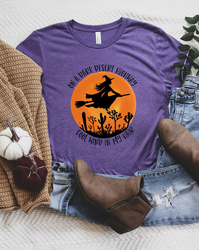 On A Dark Desert Highway Cool Wind In My Shirt, Halloween Shirt
