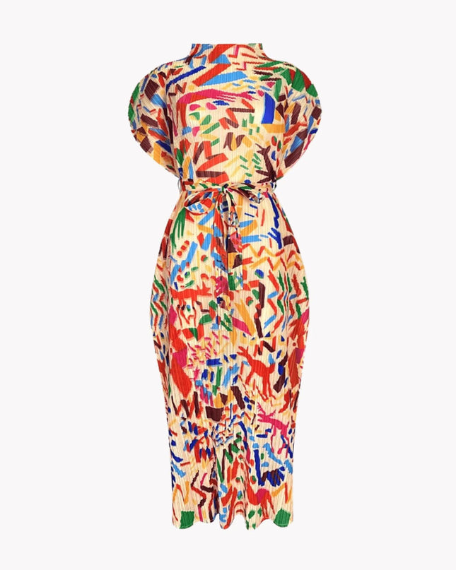 Colorblast Pleated Dress