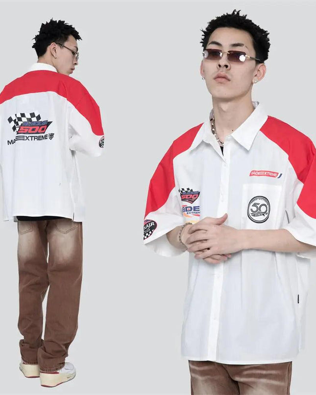 Men's Patchwork Oversized Shirts