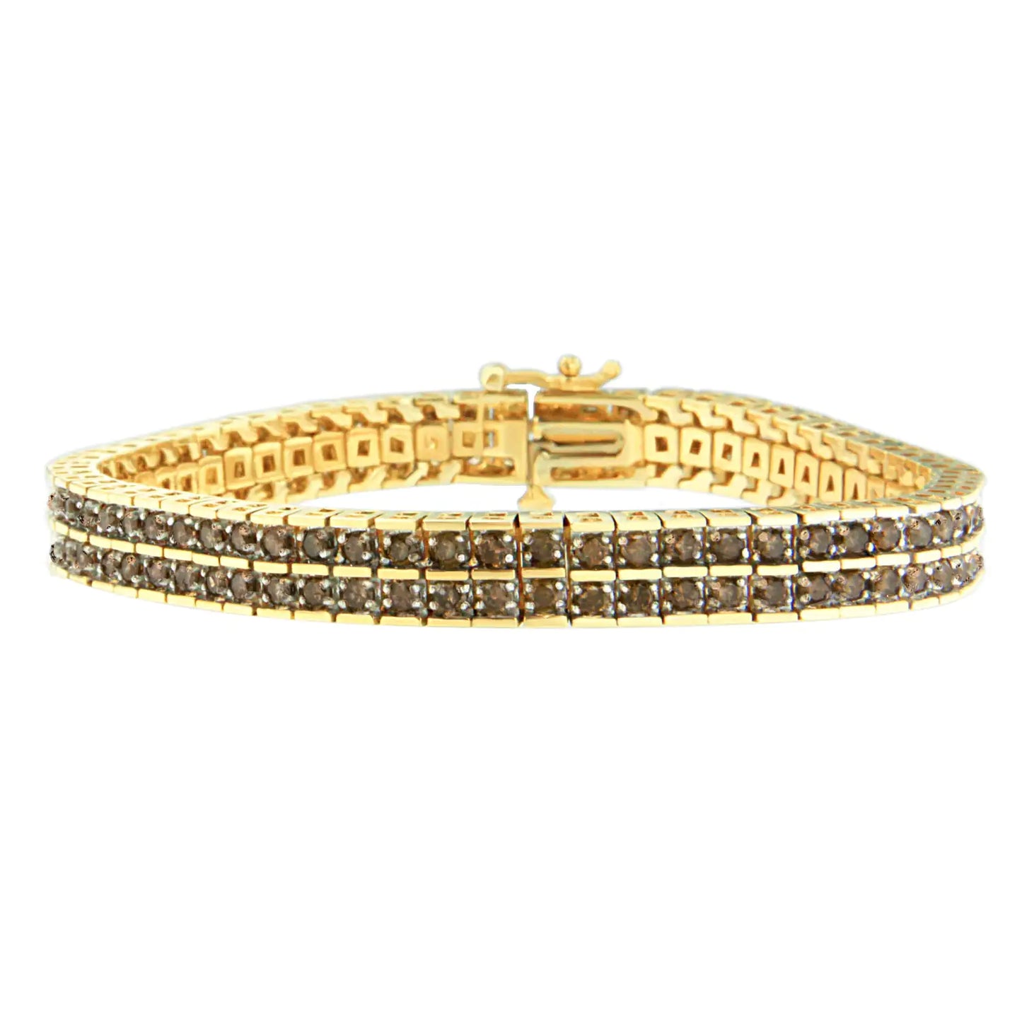 10K Yellow Gold Round-Cut Diamond Layers of Love Bracelet (5.00 cttw, K-L Color, I1-I2 Clarity)