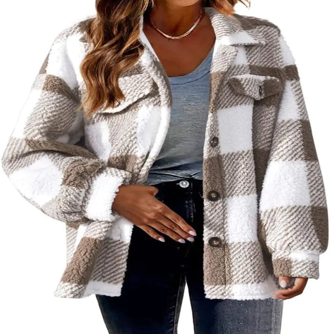 Plush Plaid Women's Jacket