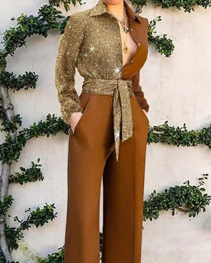 Long Sleeve High Waist Jumpsuit