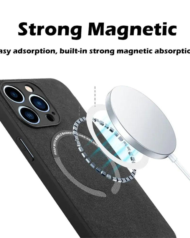 Suede Leather Magnetic Case for iPhone (Magsafe)