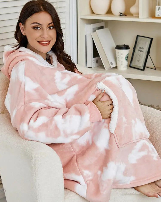 Hooded Winter Soft Plush Fleece Sofa Blanket