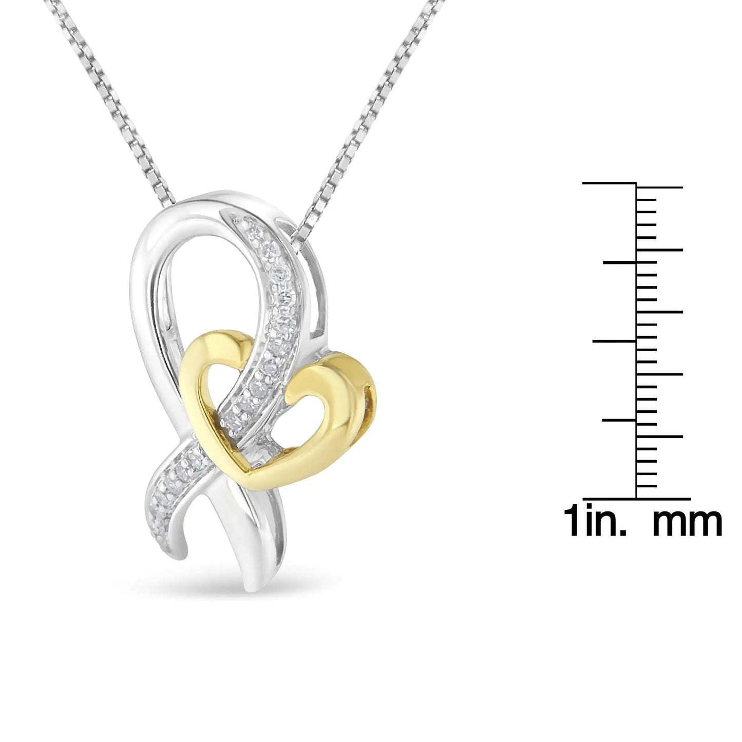 Two-Tone .925 Sterling Silver 1/6 cttw Round Cut Diamond Ties of Love Pendant Necklace (H-I, I1-I2)