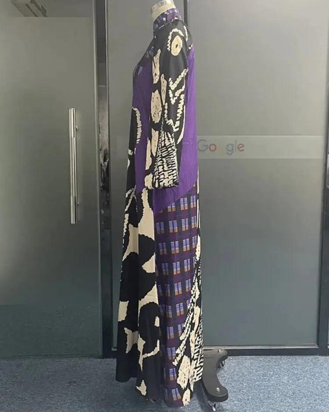 Mixed Print Maxi Dress
