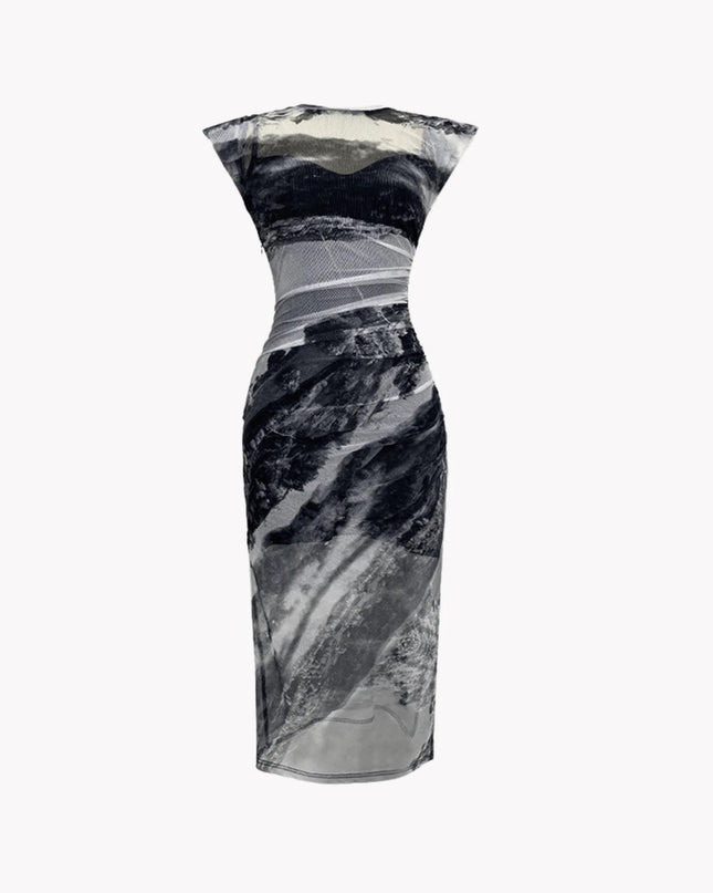 Cap Sleeve Mesh Dress